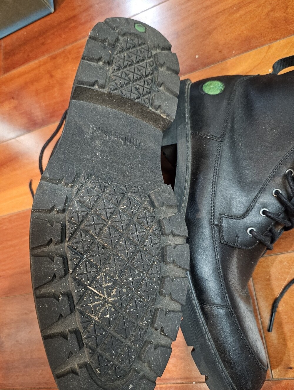 Timberland Mens Rlmhurst WP6 Black Leather Lace-Up Boots Size 11 - Picture 7 of 13
